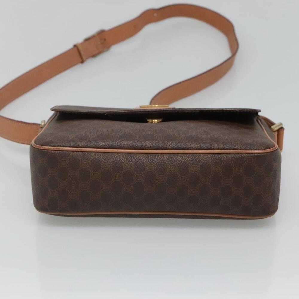 CELINE Macadam Canvas Shoulder Bag Pvc Leather Brown Gold - Picture 9 of 12